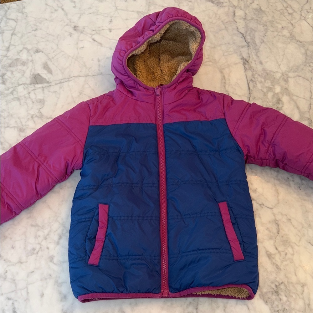 Eddie Bauer Fuchsia and Royal Blue Hooded Jacket